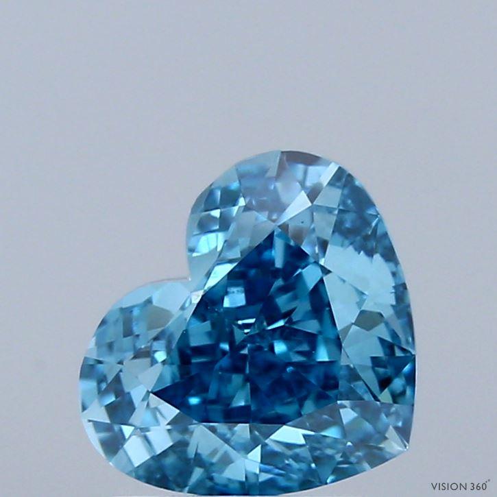 1.92 Ct. Fancy Vivid Blue Heart Lab Grown Diamond