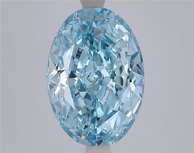4.51 Ct. Fancy Vivid Blue Blue Oval Lab Grown Diamond