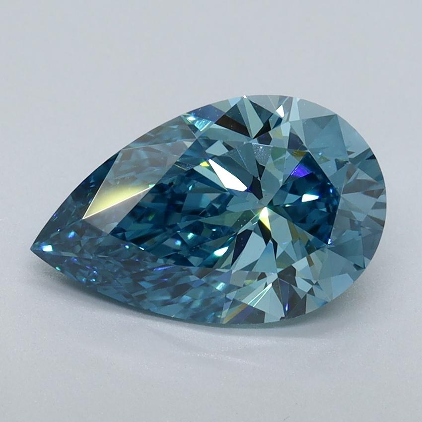 2.19 Ct. Fancy Vivid Malibu Blue Pear Lab Grown Diamond