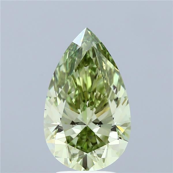 4.04 Ct. Fancy Vivid Green Pear Lab Grown Diamond