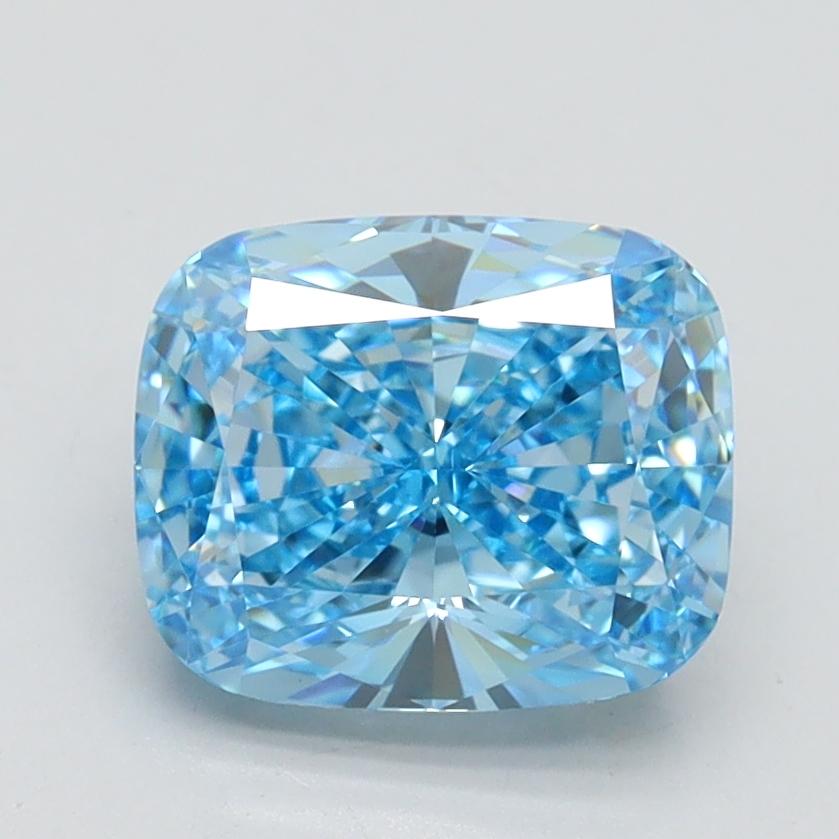 2.03 Ct. Fancy Vivid Blue Cushion Lab Grown Diamond