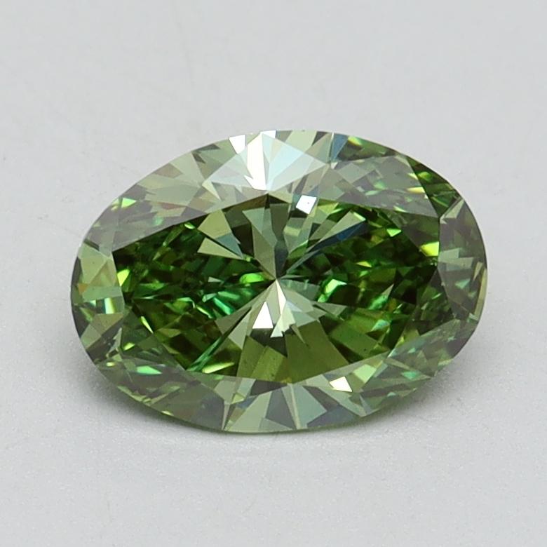 1.00 Ct. Fancy Vivid Green Oval Lab Grown Diamond