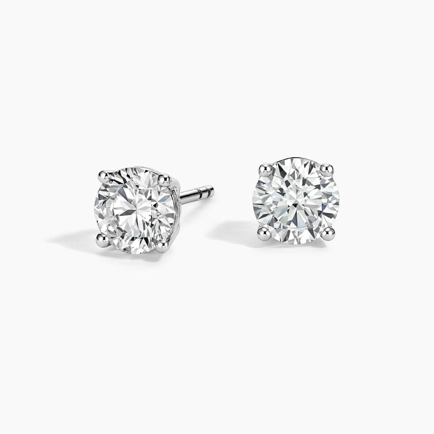 Image of 18K White Gold Perfect 4-Prong Certified Lab Diamond Stud Earrings (1 1/2 ct. tw.)