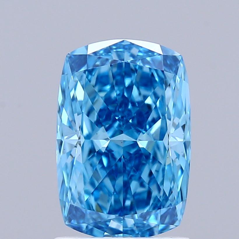 1.55 Ct. Fancy Vivid Blue Cushion Lab Grown Diamond