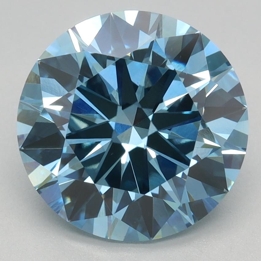 3.05 Ct. Fancy Vivid Blue Round Lab Grown Diamond