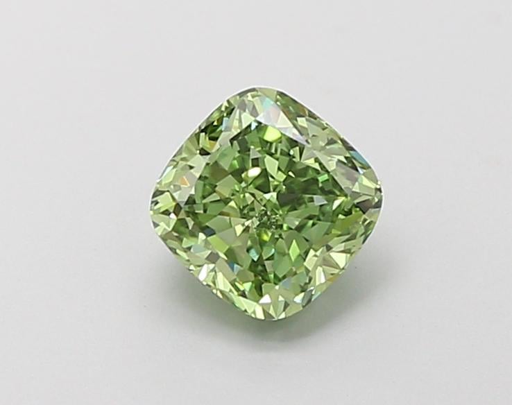 1.01 Ct. Fancy Vivid  Green Cushion Lab Grown Diamond