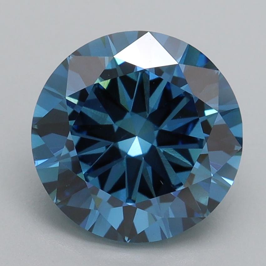 3.00 Ct. Fancy Vivid Blue Round Lab Grown Diamond