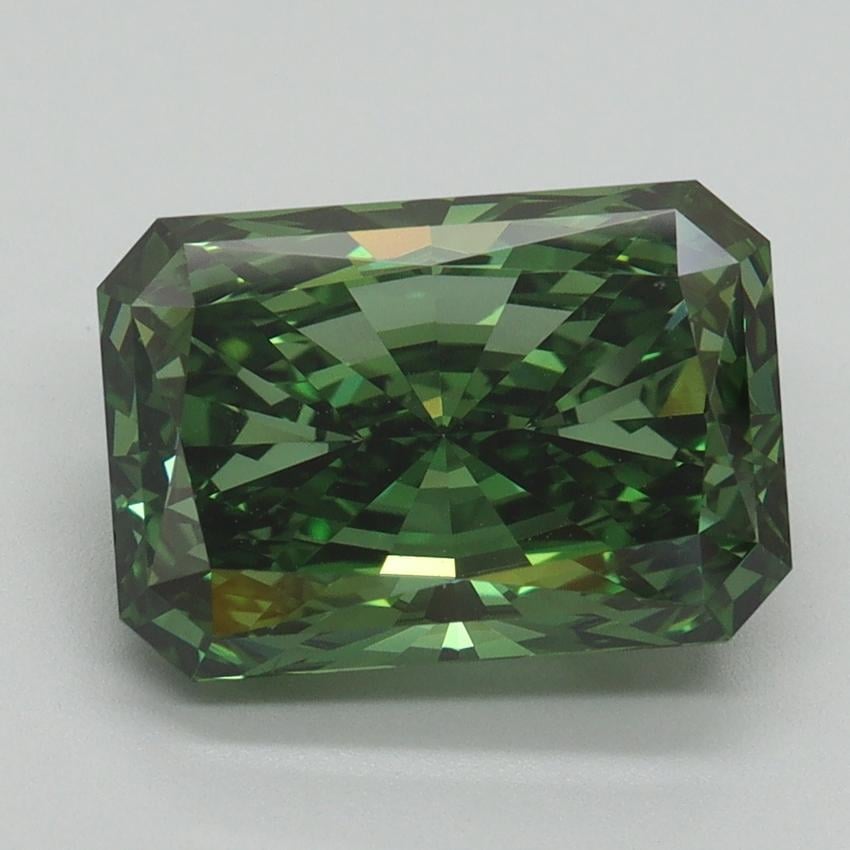 4.05 Ct. Fancy Vivid Pacific Green Radiant Lab Grown Diamond