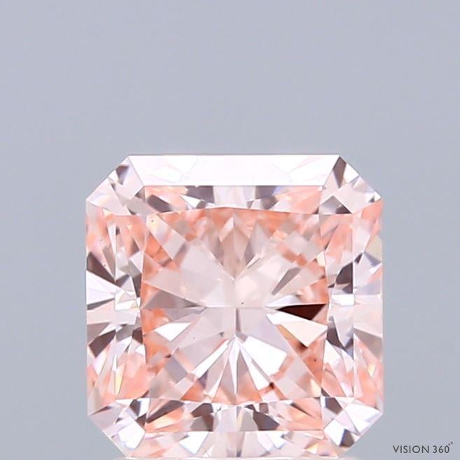 1.60 Ct. Fancy Intense  Pink Radiant Lab Grown Diamond