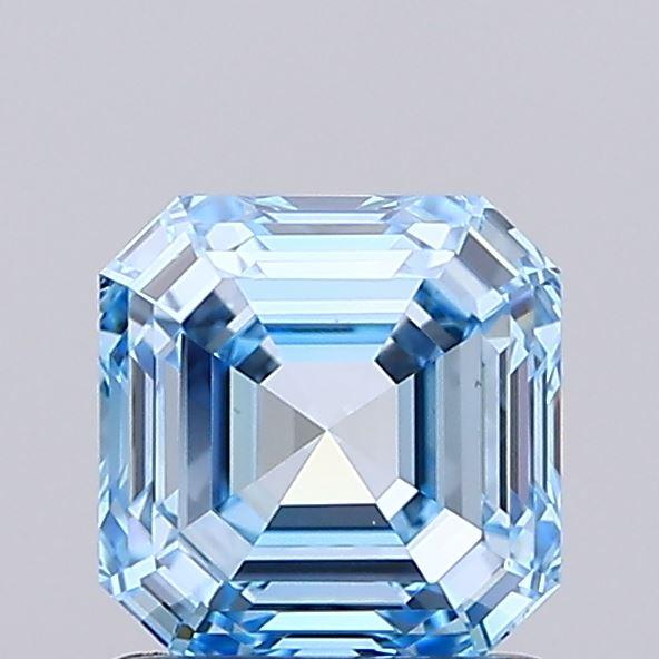 1.04 Ct. Fancy Vivid Blue Asscher Lab Grown Diamond