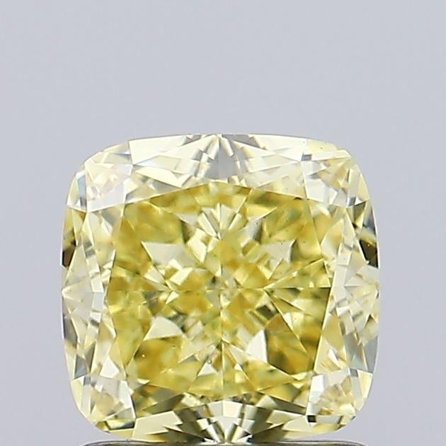 1.24 Ct. Fancy Intense Yellow Cushion Lab Grown Diamond