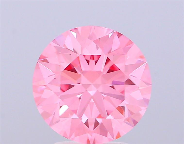 2.58 Ct. Fancy Vivid Pink Round Lab Grown Diamond