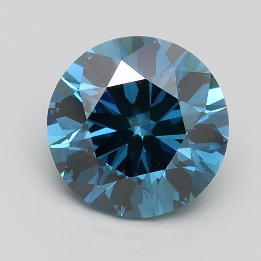 2.00 Ct. Fancy Vivid Blue Round Lab Grown Diamond