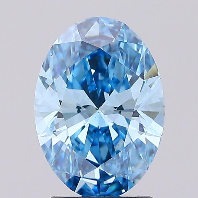 2.01 Ct. Fancy Vivid Blue Oval Lab Grown Diamond