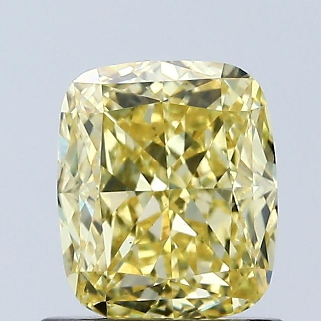 1.07 Ct. Fancy Vivid Yellow Cushion Lab Grown Diamond
