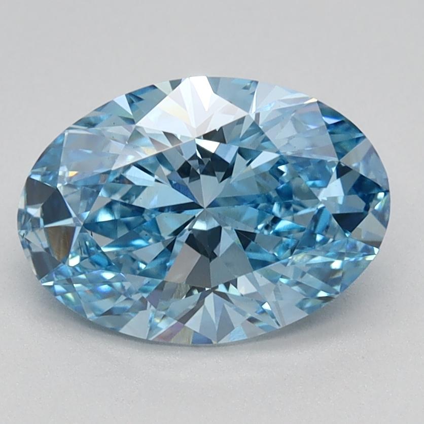 1.41 Ct. Fancy Vivid Blue Oval Lab Grown Diamond