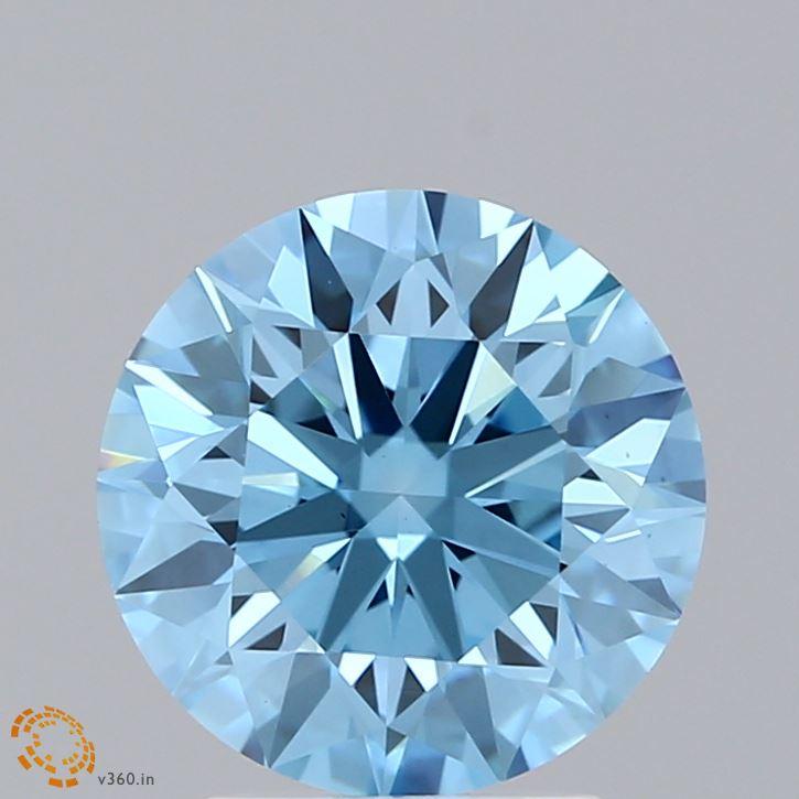2.82 Ct. Fancy Vivid Blue Round Lab Grown Diamond