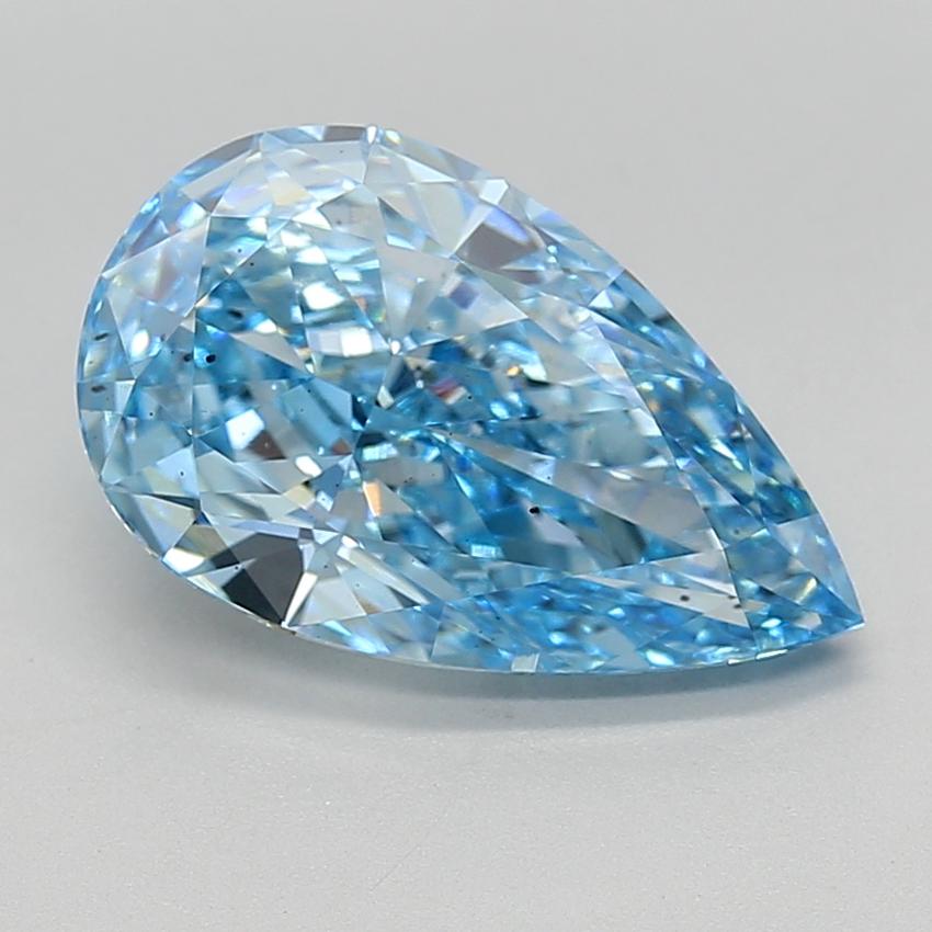5.08 Ct. Fancy Vivid  Blue Pear Lab Grown Diamond