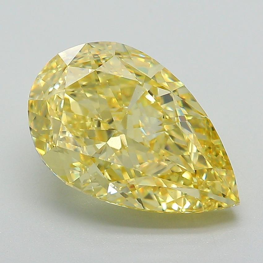 4.58 Ct. Fancy Vivid Yellow Pear Lab Grown Diamond