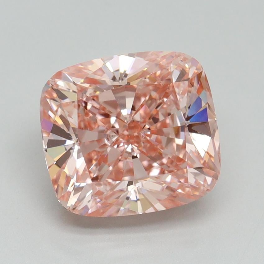 4.02 Ct. Fancy Vivid Pink Cushion Lab Grown Diamond