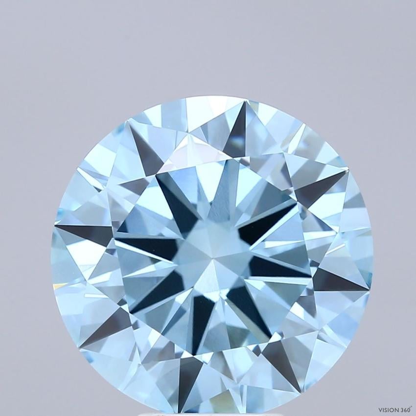 8.00 Ct. Fancy Intense  Blue Round Lab Grown Diamond