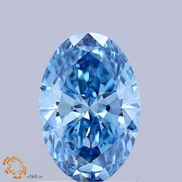 1.00 Ct. Fancy Vivid  Blue Oval Lab Grown Diamond
