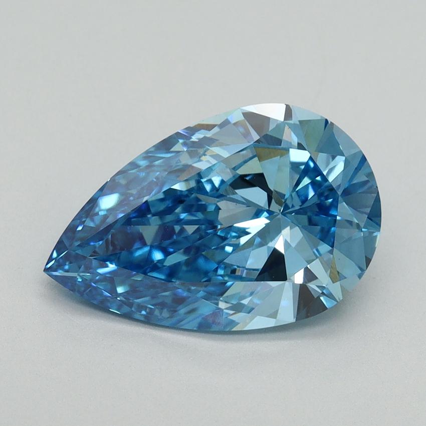 3.02 Ct. Fancy Vivid Blue Pear Lab Grown Diamond