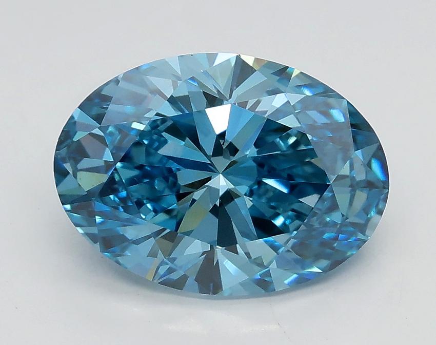 2.40 Ct. Fancy Vivid Blue Oval Lab Grown Diamond