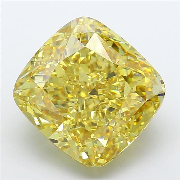 20.05 Ct. Fancy Intense Yellow Cushion Lab Grown Diamond