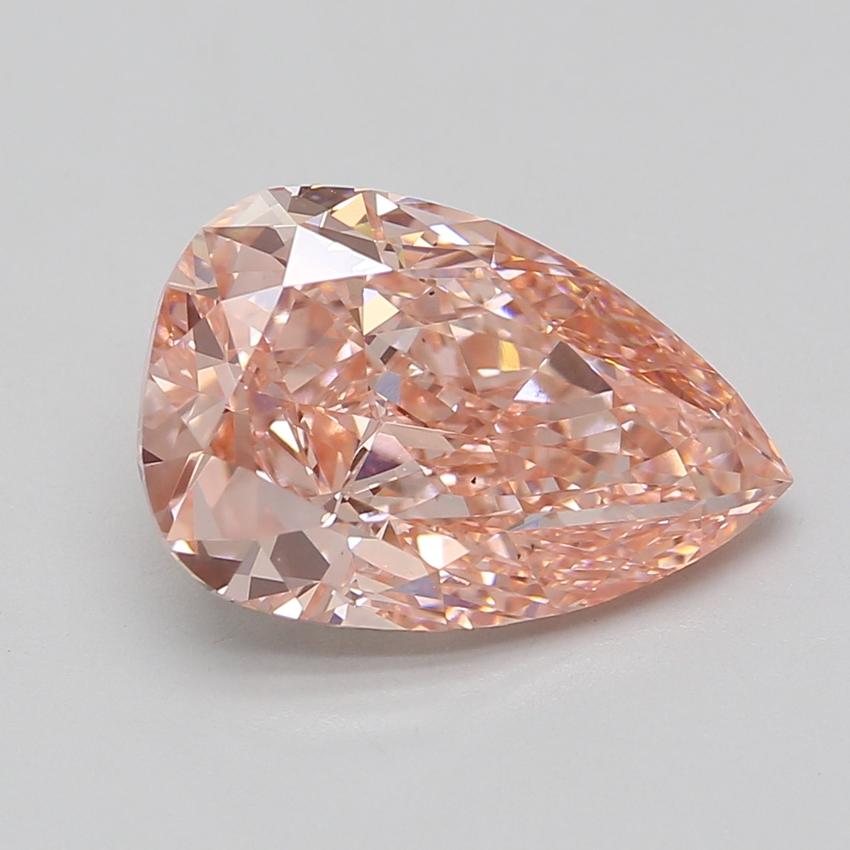 7.07 Ct. Fancy Vivid Pink Pear Lab Grown Diamond