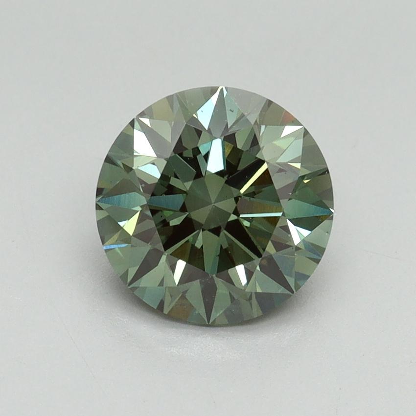 1.70 Ct. Fancy Vivid Green Round Lab Grown Diamond