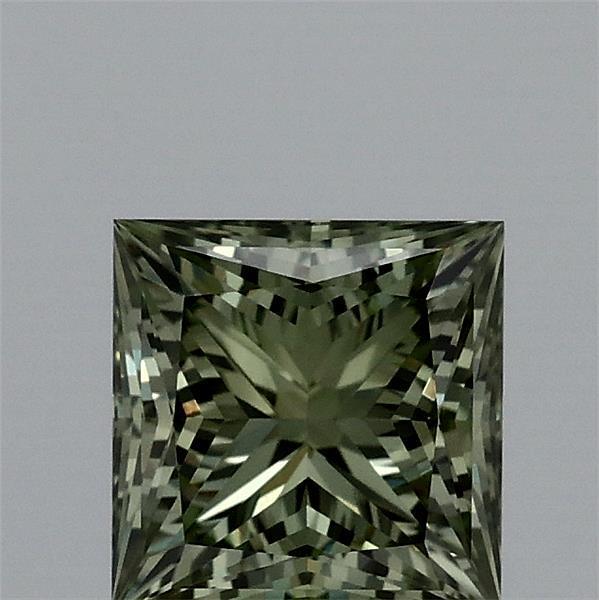 1.10 Ct. Fancy Vivid Green Princess Lab Grown Diamond