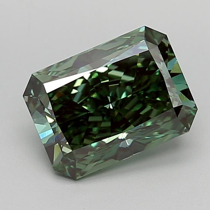 2.80 Ct. Fancy Vivid  Green Radiant Lab Grown Diamond
