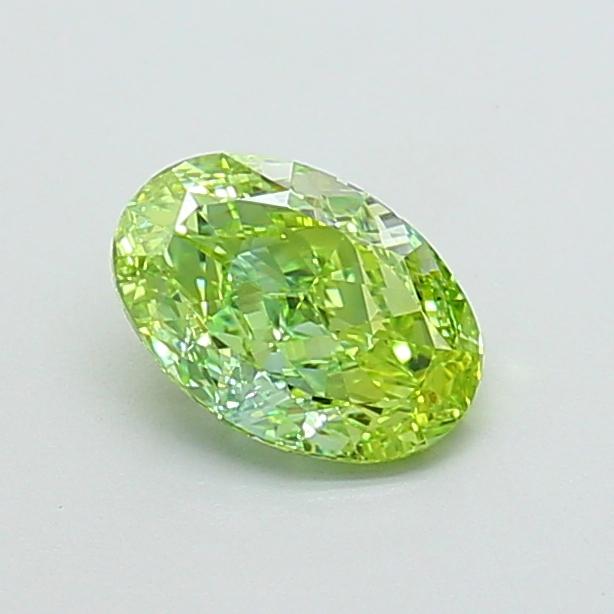 1.18 Ct. Fancy Vivid Green Oval Lab Grown Diamond