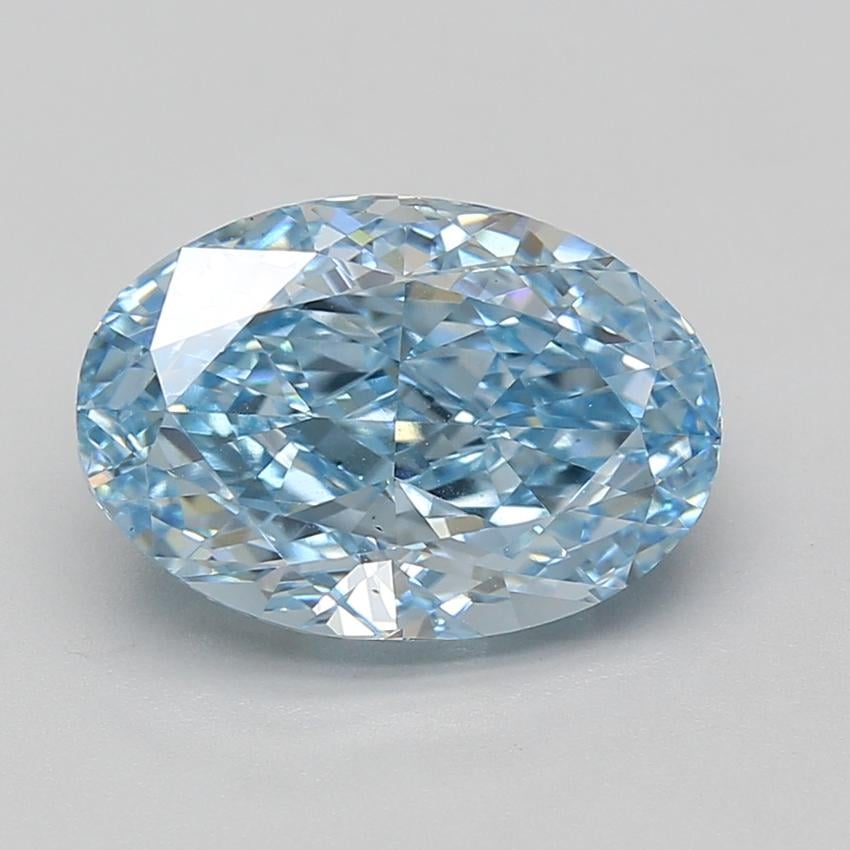 5.00 Ct. Fancy Vivid Blue Oval Lab Grown Diamond