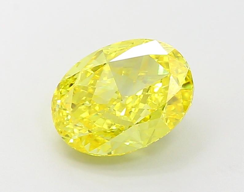 3.07 Ct. Fancy Vivid  Yellow Oval Lab Grown Diamond