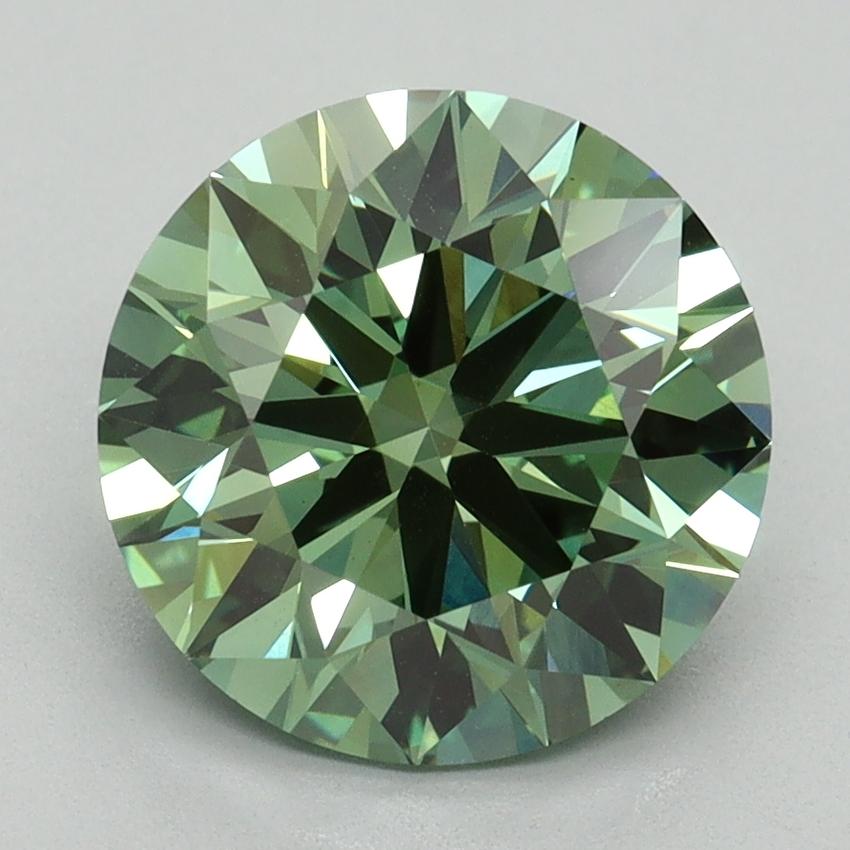 3.00 Ct. Fancy Vivid Green Round Lab Grown Diamond