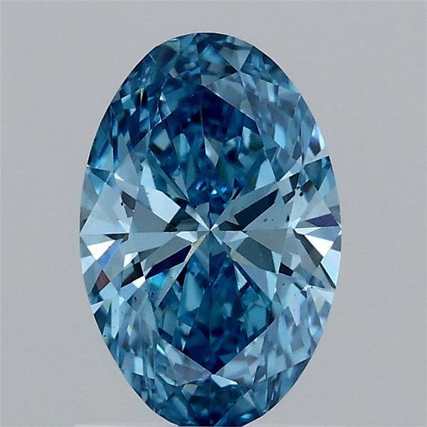 1.07 Ct. Fancy Vivid Blue Oval Lab Grown Diamond