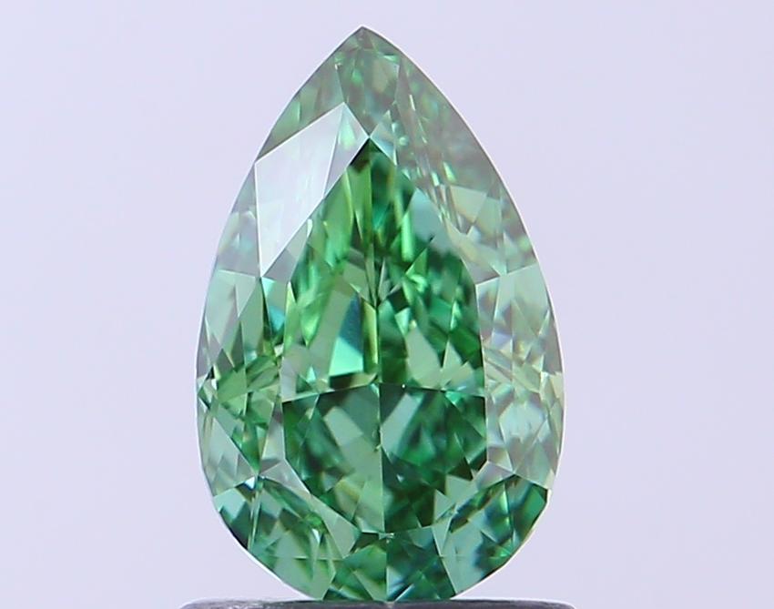 1.08 Ct. Fancy Vivid Green Pear Lab Grown Diamond