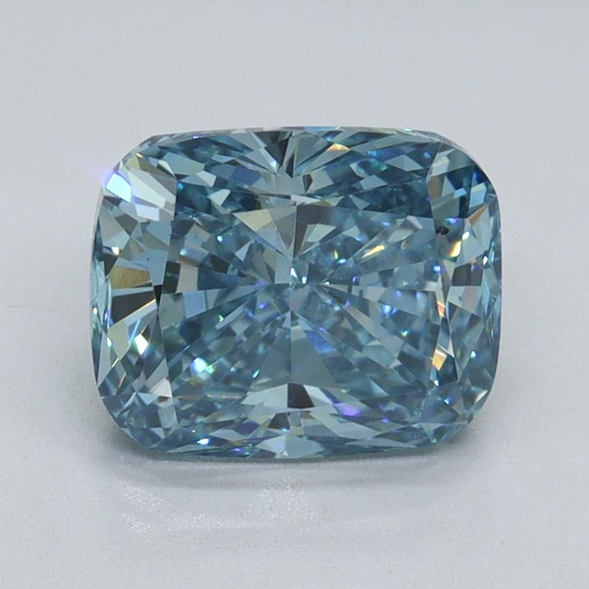 2.01 Ct. Fancy Vivid Blue Cushion Lab Grown Diamond