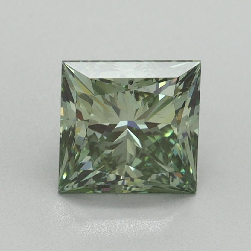 1.50 Ct. Fancy Vivid Green Princess Lab Grown Diamond