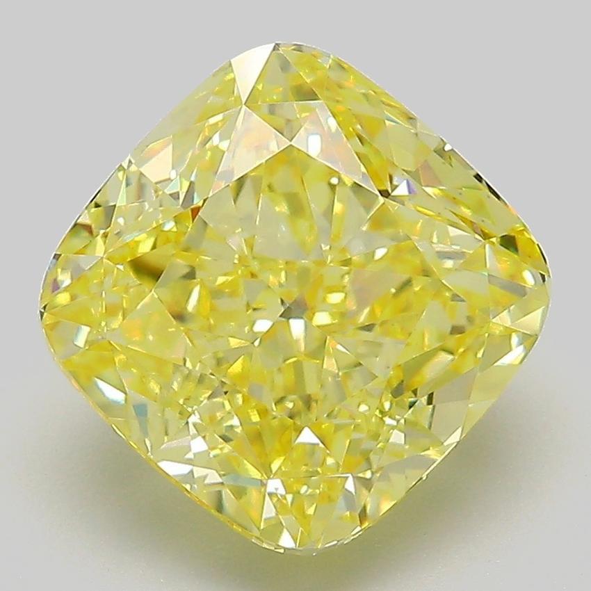 5.12 Ct. Fancy Intense Yellow Cushion Lab Grown Diamond