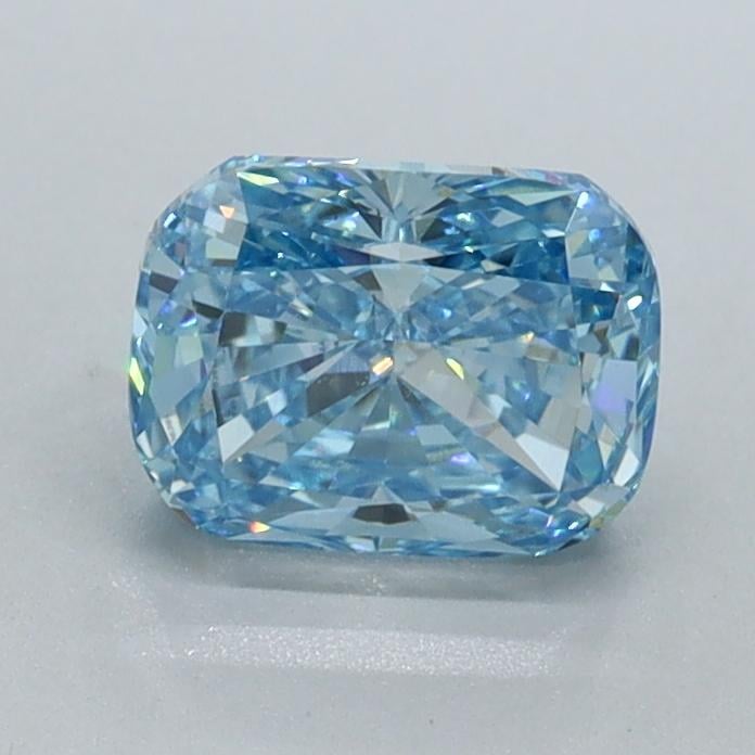 1.01 Ct. Fancy Vivid Blue Cushion Lab Grown Diamond