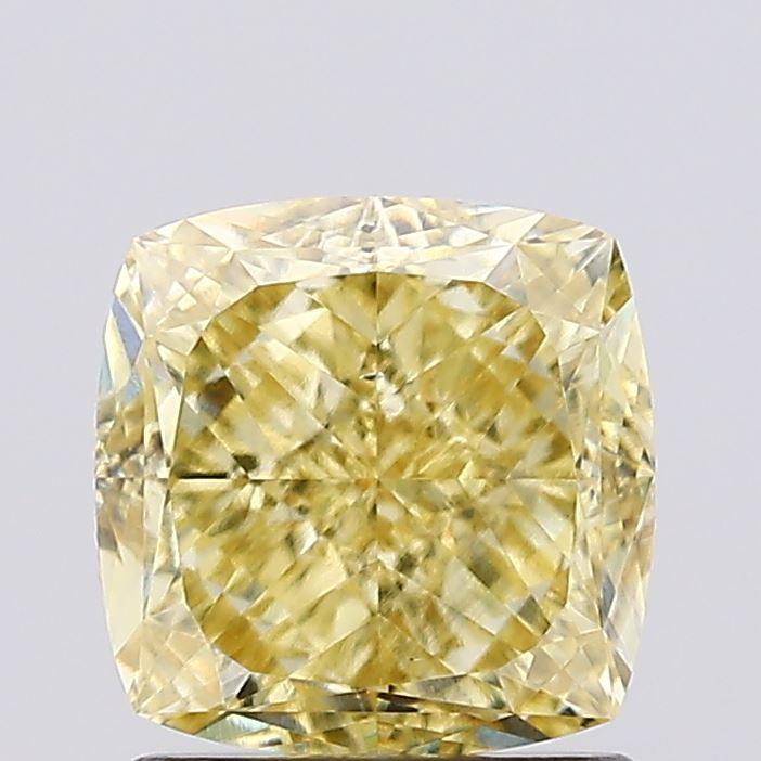 1.51 Ct. Fancy Intense  Yellow Cushion Lab Grown Diamond