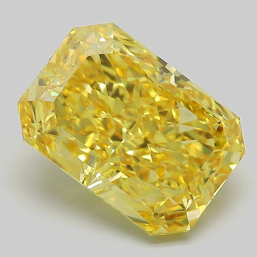 4.57 Ct. Fancy Vivid Yellow Radiant Lab Grown Diamond