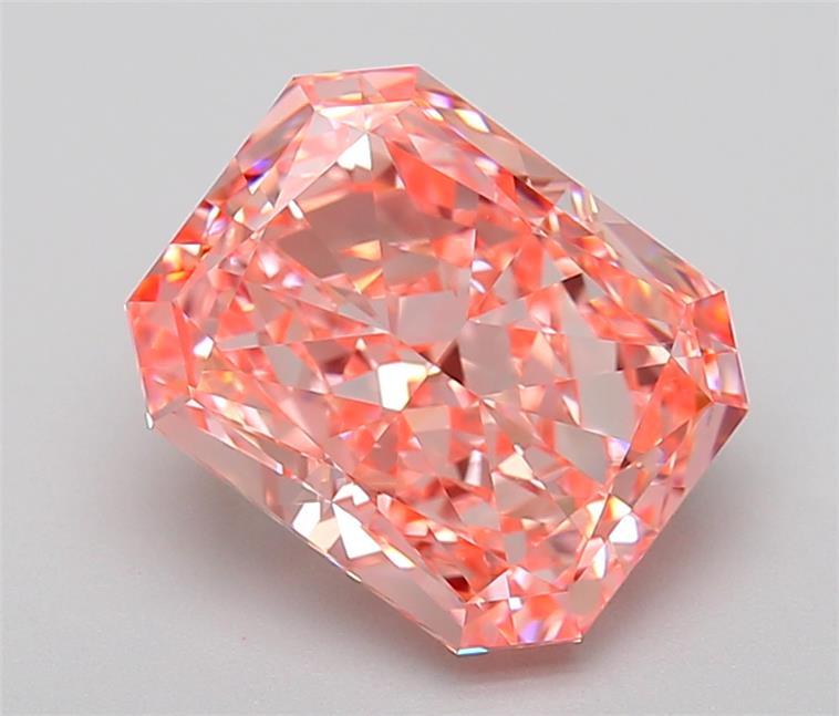 3.55 Ct. Fancy Vivid Pink Radiant Lab Grown Diamond