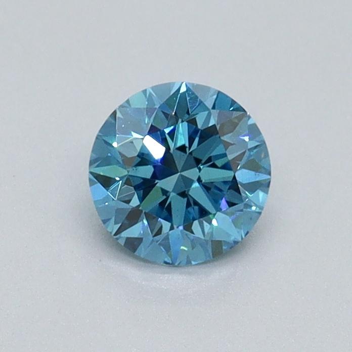 0.43 Ct. Fancy Vivid Malibu Blue Round Lab Grown Diamond