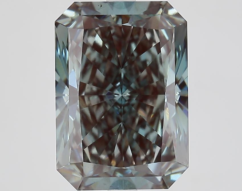 7.03 Ct. Fancy Intense Bluish Green Radiant Lab Grown Diamond