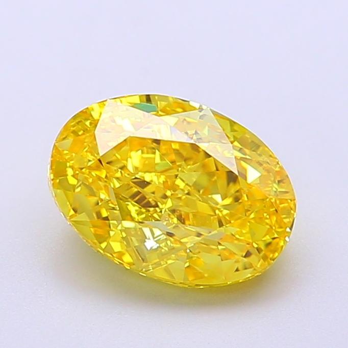 1.74 Ct. Fancy Vivid  Yellow Oval Lab Grown Diamond