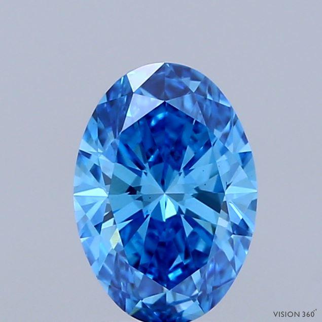 1.00 Ct. Fancy Vivid Blue Oval Lab Grown Diamond